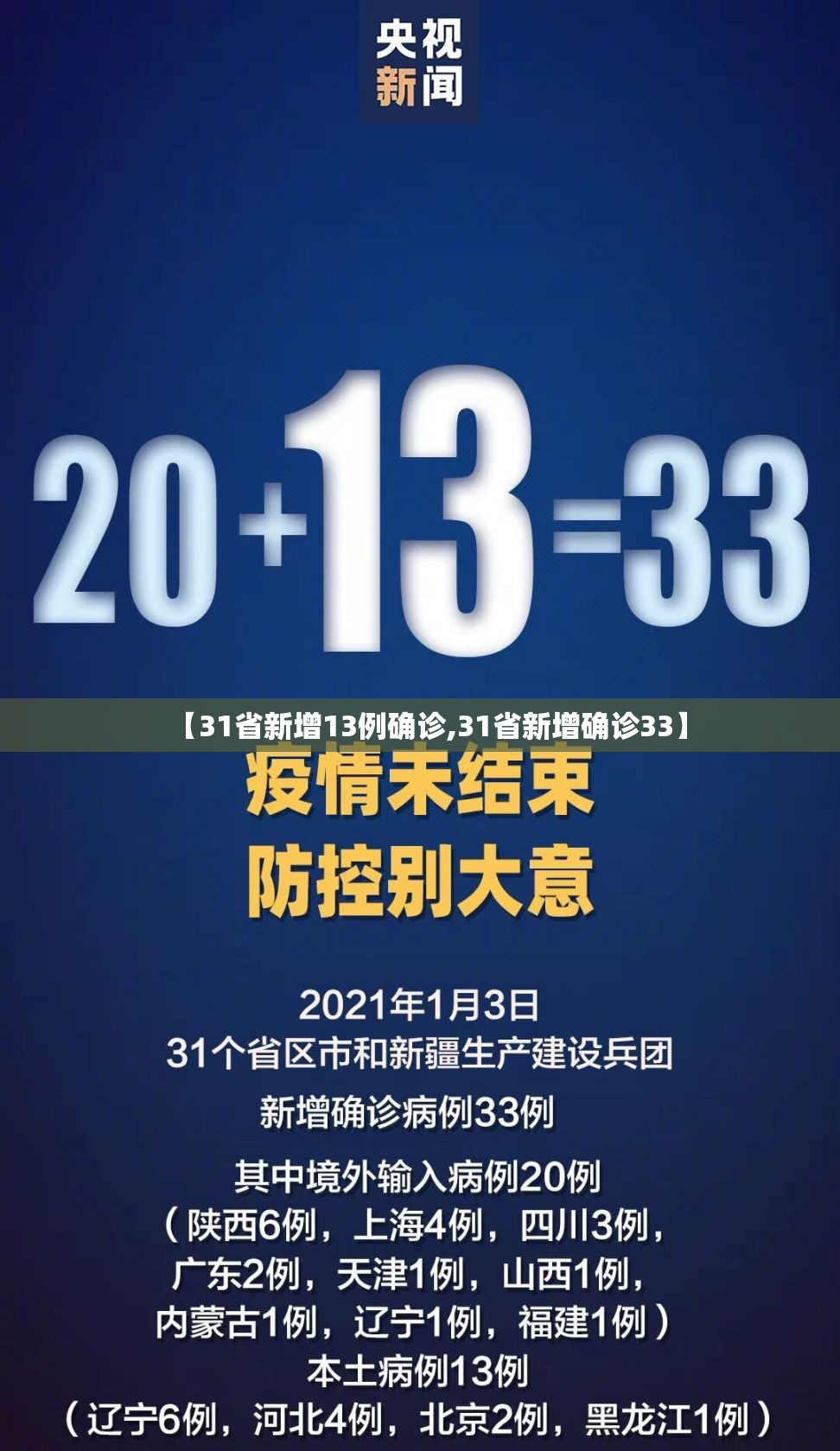【31省新增13例确诊,31省新增确诊33】 【31省新增13例确诊,31省新增确诊33】