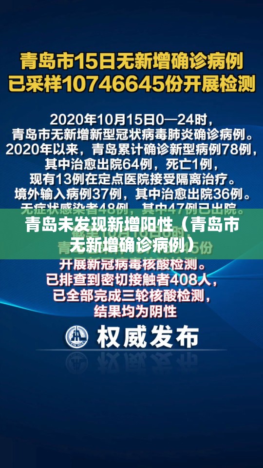 青岛未发现新增阳性(青岛市无新增确诊病例) 青岛未发现新增阳性(青岛市无新增确诊病例)