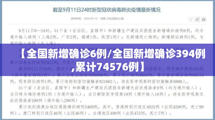 【全国新增确诊6例/全国新增确诊394例,累计74576例】 【全国新增确诊6例/全国新增确诊394例,累计74576例】