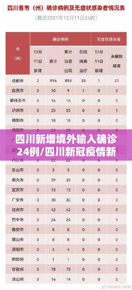 四川新增境外输入确诊24例/四川新冠疫情新增境外输入