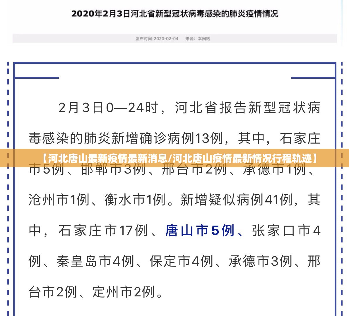 【河北唐山最新疫情最新消息/河北唐山疫情最新情况行程轨迹】 【河北唐山最新疫情最新消息/河北唐山疫情最新情况行程轨迹】