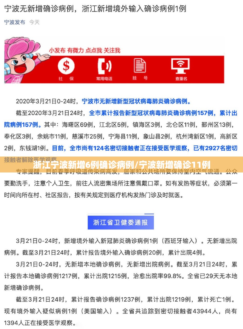浙江宁波新增6例确诊病例/宁波新增确诊11例