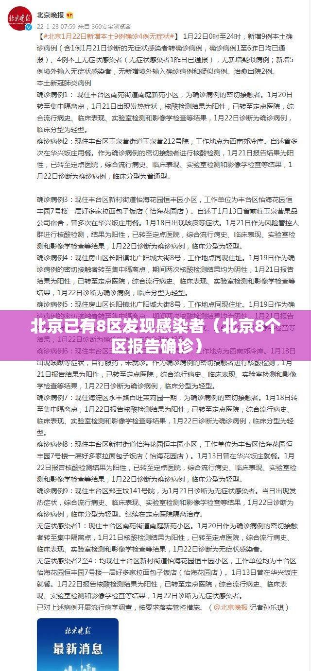 北京已有8区发现感染者(北京8个区报告确诊) 北京已有8区发现感染者(北京8个区报告确诊)