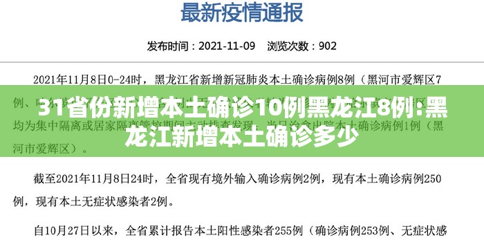 31省份新增本土确诊10例黑龙江8例:黑龙江新增本土确诊多少 31省份新增本土确诊10例黑龙江8例:黑龙江新增本土确诊多少
