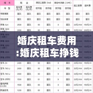 婚庆租车费用:婚庆租车挣钱吗 婚庆租车费用:婚庆租车挣钱吗