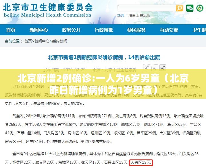 北京新增2例确诊:一人为6岁男童(北京昨日新增病例为1岁男童) 北京新增2例确诊:一人为6岁男童(北京昨日新增病例为1岁男童)