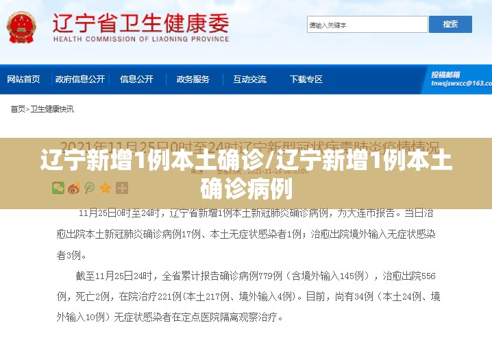 辽宁新增1例本土确诊/辽宁新增1例本土确诊病例 辽宁新增1例本土确诊/辽宁新增1例本土确诊病例