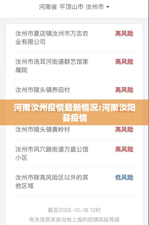 河南汝州疫情最新情况:河南汝阳县疫情