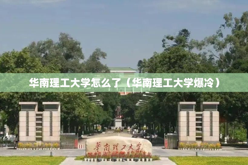 华南理工大学怎么了（华南理工大学爆冷）