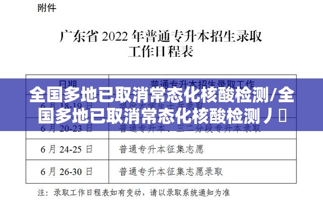 全国多地已取消常态化核酸检测/全国多地已取消常态化核酸检测丿乄 全国多地已取消常态化核酸检测/全国多地已取消常态化核酸检测丿乄