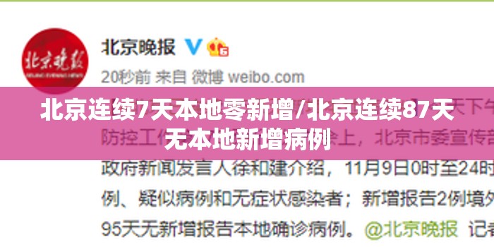 北京连续7天本地零新增/北京连续87天无本地新增病例 北京连续7天本地零新增/北京连续87天无本地新增病例