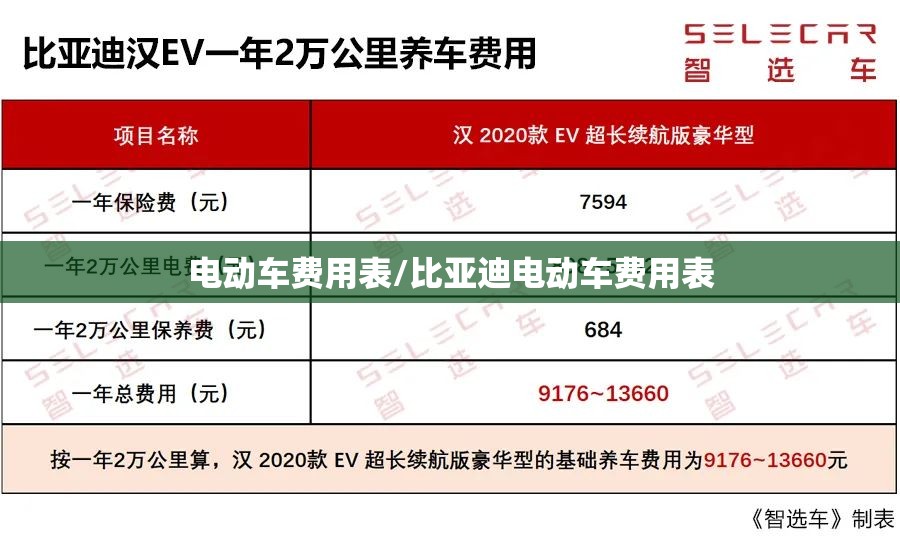 电动车费用表/比亚迪电动车费用表 电动车费用表/比亚迪电动车费用表