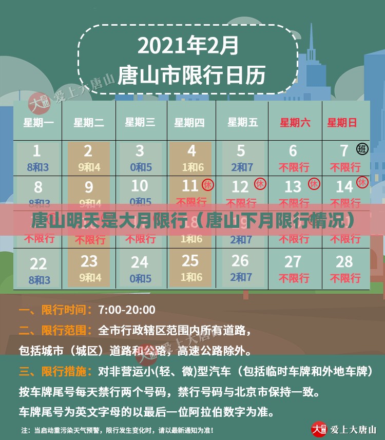 唐山明天是大月限行(唐山下月限行情况) 唐山明天是大月限行(唐山下月限行情况)