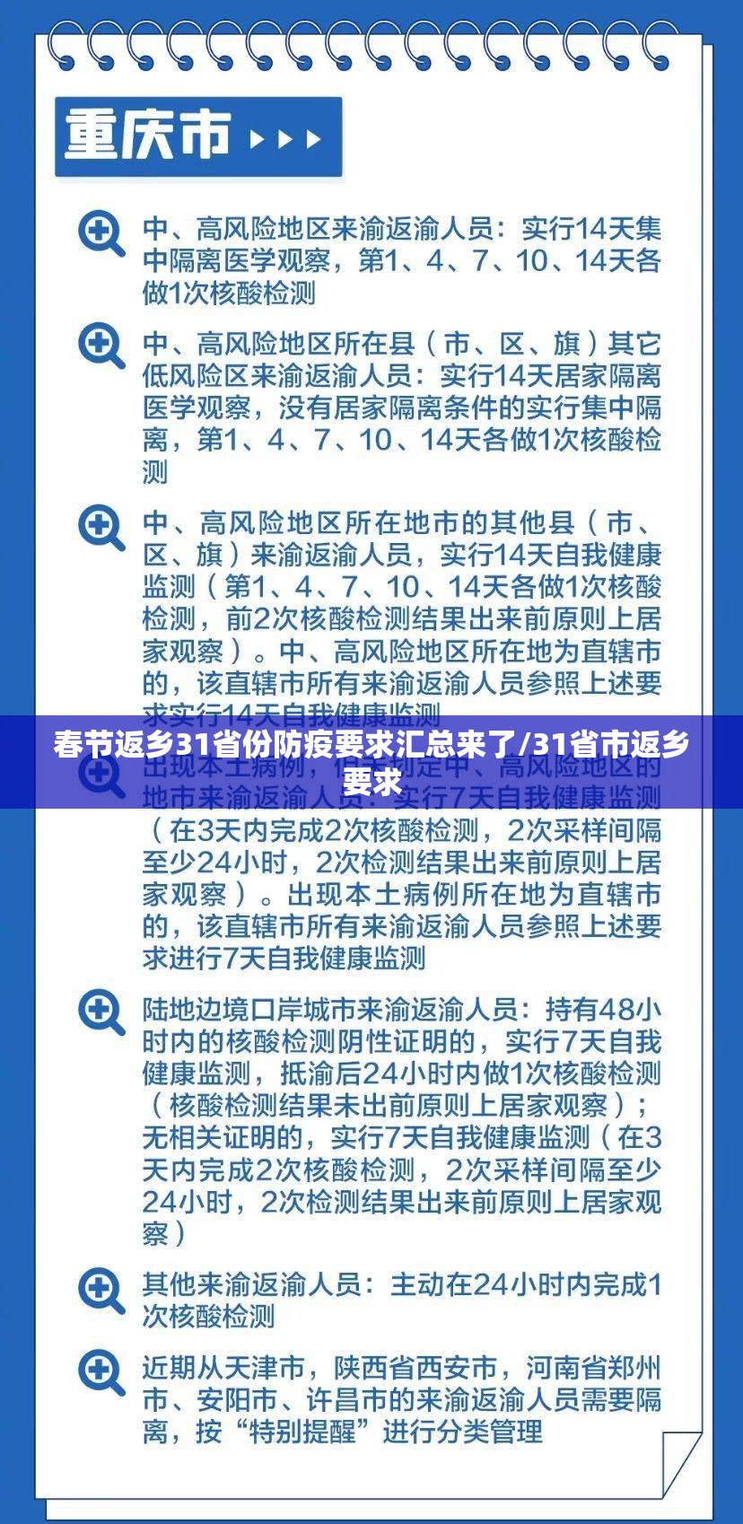 春节返乡31省份防疫要求汇总来了/31省市返乡要求 春节返乡31省份防疫要求汇总来了/31省市返乡要求