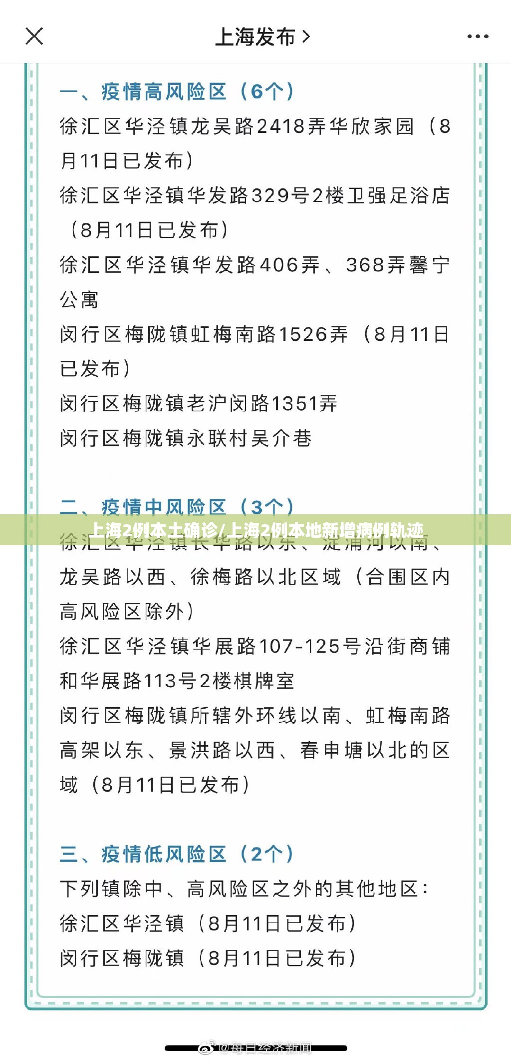 上海2例本土确诊/上海2例本地新增病例轨迹 上海2例本土确诊/上海2例本地新增病例轨迹