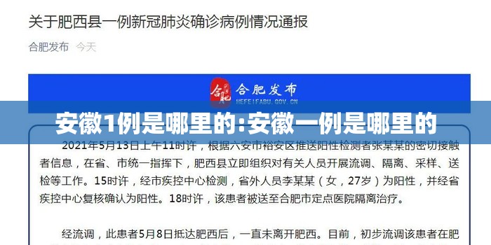 安徽1例是哪里的:安徽一例是哪里的