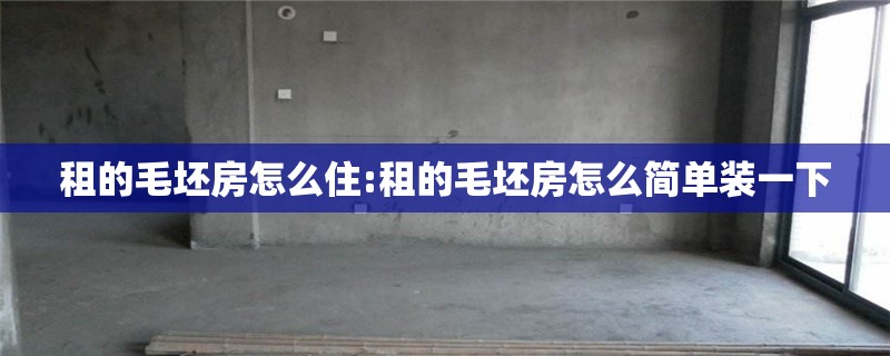租的毛坯房怎么住:租的毛坯房怎么简单装一下