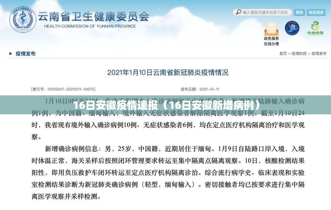 16日安徽疫情速报（16日安徽新增病例）