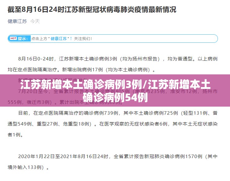 江苏新增本土确诊病例3例/江苏新增本土确诊病例54例 江苏新增本土确诊病例3例/江苏新增本土确诊病例54例