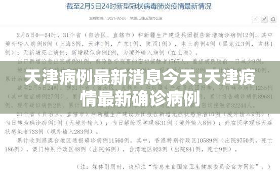 天津病例最新消息今天:天津疫情最新确诊病例