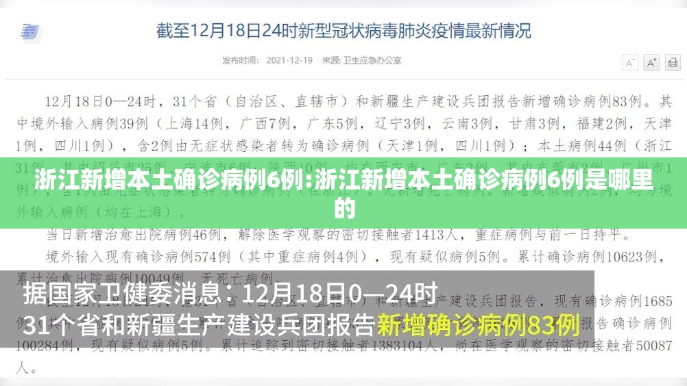 浙江新增本土确诊病例6例:浙江新增本土确诊病例6例是哪里的