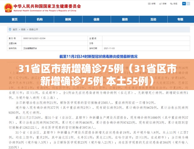 31省区市新增确诊75例（31省区市新增确诊75例 本土55例）