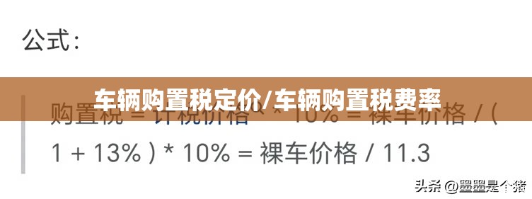 车辆购置税定价/车辆购置税费率
