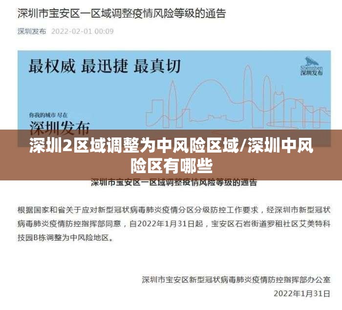 深圳2区域调整为中风险区域/深圳中风险区有哪些