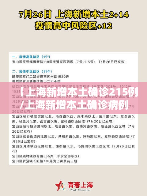 【上海新增本土确诊215例/上海新增本土确诊病例轨迹】