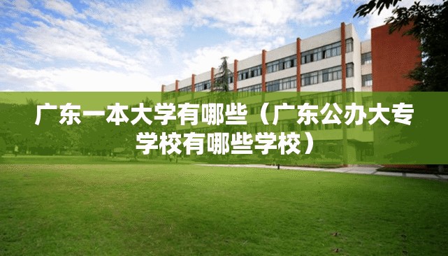 广东一本大学有哪些（广东公办大专学校有哪些学校）