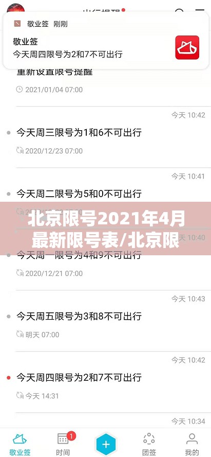 北京限号2021年4月最新限号表/北京限号2021年6月最新限号