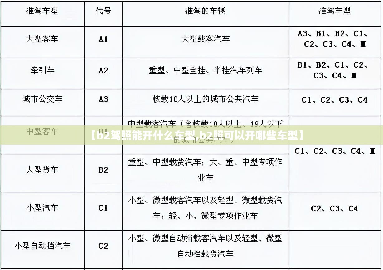 【b2驾照能开什么车型,b2照可以开哪些车型】