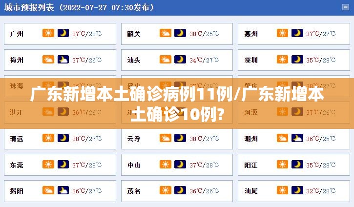 广东新增本土确诊病例11例/广东新增本土确诊10例?