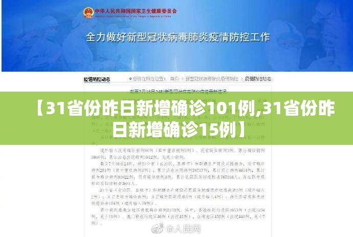 【31省份昨日新增确诊101例,31省份昨日新增确诊15例】 【31省份昨日新增确诊101例,31省份昨日新增确诊15例】