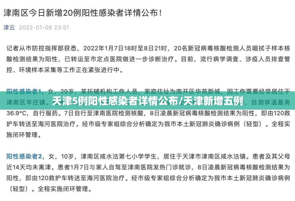 天津5例阳性感染者详情公布/天津新增五例 天津5例阳性感染者详情公布/天津新增五例