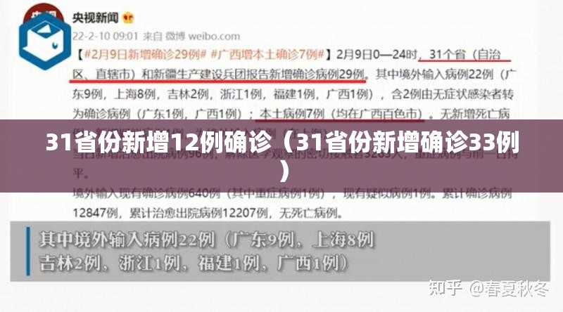 31省份新增12例确诊(31省份新增确诊33例) 31省份新增12例确诊(31省份新增确诊33例)