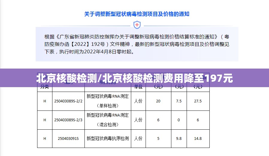 北京核酸检测/北京核酸检测费用降至197元 北京核酸检测/北京核酸检测费用降至197元