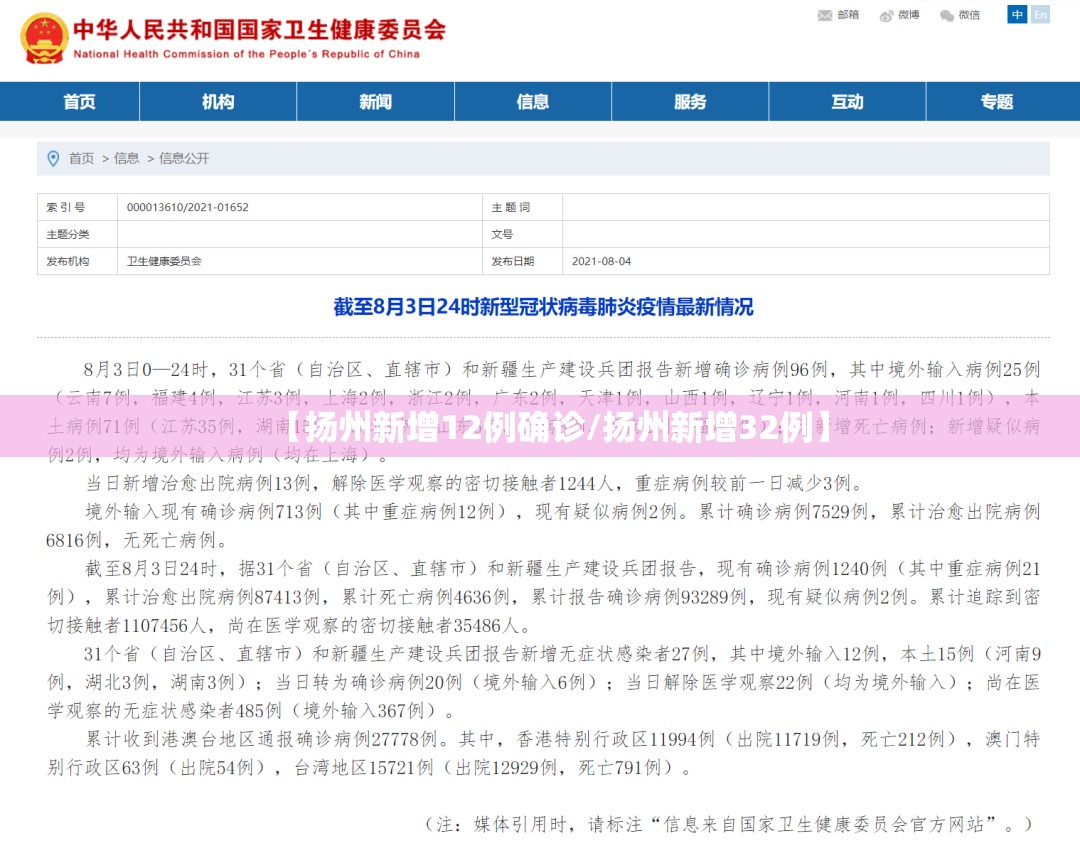 【扬州新增12例确诊/扬州新增32例】
