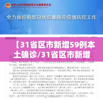 【31省区市新增59例本土确诊/31省区市新增确诊81例 本土61例】 【31省区市新增59例本土确诊/31省区市新增确诊81例 本土61例】