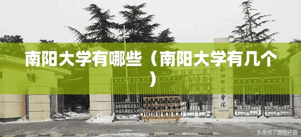 南阳大学有哪些(南阳大学有几个) 南阳大学有哪些(南阳大学有几个)
