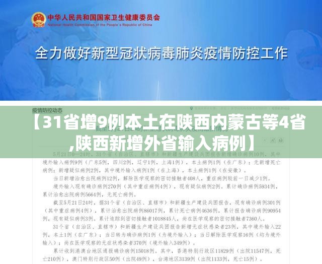 【31省增9例本土在陕西内蒙古等4省,陕西新增外省输入病例】 【31省增9例本土在陕西内蒙古等4省,陕西新增外省输入病例】