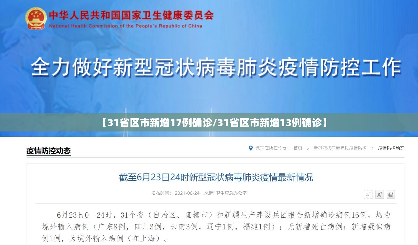 【31省区市新增17例确诊/31省区市新增13例确诊】 【31省区市新增17例确诊/31省区市新增13例确诊】