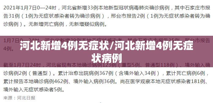 河北新增4例无症状/河北新增4例无症状病例