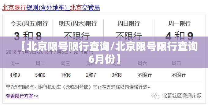 【北京限号限行查询/北京限号限行查询6月份】