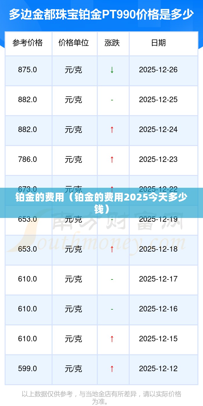 铂金的费用(铂金的费用2025今天多少钱) 铂金的费用(铂金的费用2025今天多少钱)