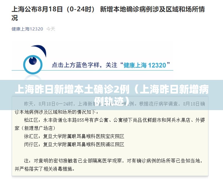 上海昨日新增本土确诊2例(上海昨日新增病例轨迹) 上海昨日新增本土确诊2例(上海昨日新增病例轨迹)