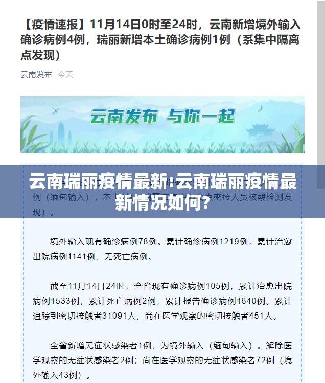 云南瑞丽疫情最新:云南瑞丽疫情最新情况如何?
