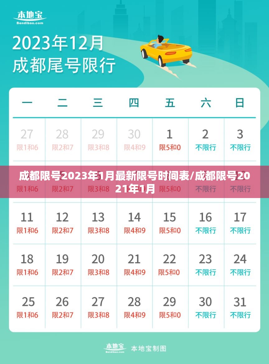 成都限号2023年1月最新限号时间表/成都限号2021年1月