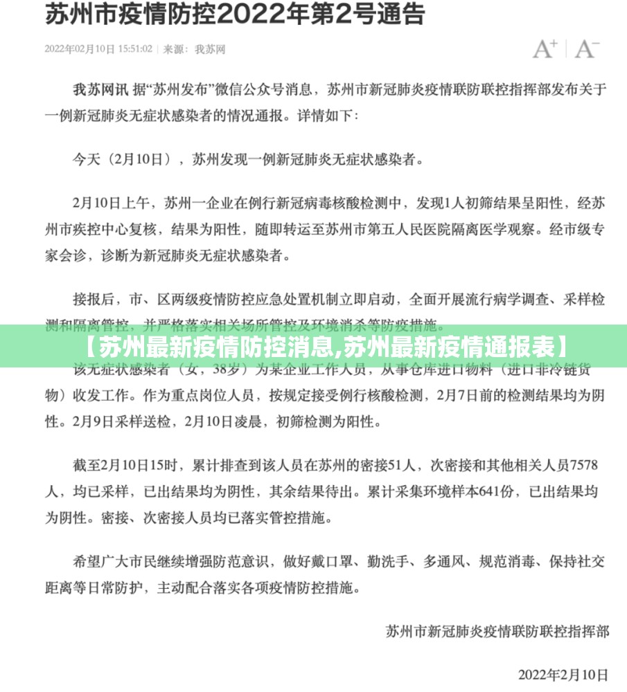 【苏州最新疫情防控消息,苏州最新疫情通报表】