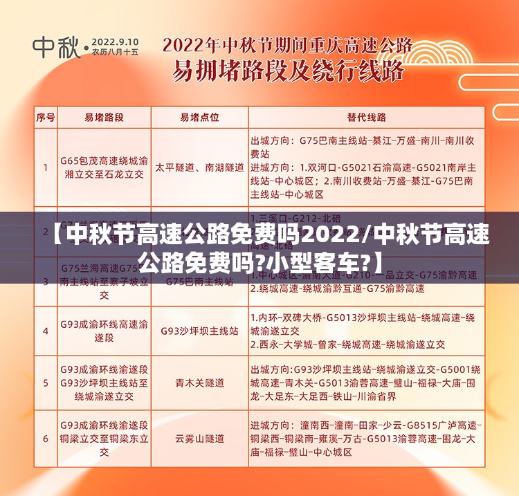 【中秋节高速公路免费吗2022/中秋节高速公路免费吗?小型客车?】 【中秋节高速公路免费吗2022/中秋节高速公路免费吗?小型客车?】